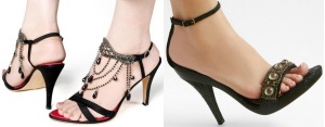Glamorous shoes with medium-height